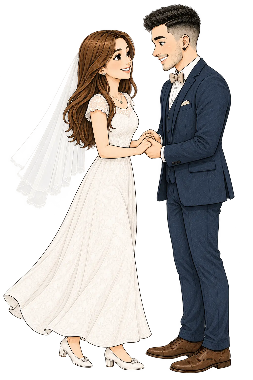 Sabriye ve Ersan düğün illüstrasyonu